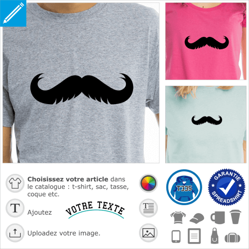 Moustache paisse  crans  personnaliser.