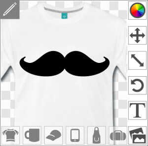Moustache de hipster à imprimer sur t-shirt personnalisé.