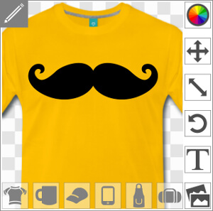 Moustache de hipster à boucles rigolotes à personnalsier et imprimer en ligne.