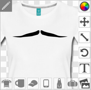 Moustache finde de mousquetaire terminée en pointes, un design à personnaliser.