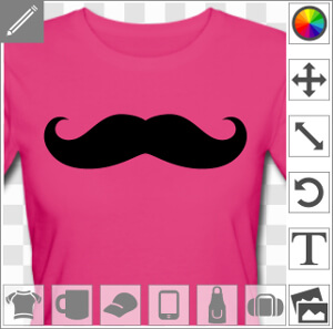 Moustache originale de hipster unie à boucles fines.