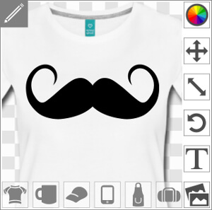 Moustache à pointes fines, design à imprimer en ligne/