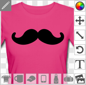 Moustache ronde à boucles épaisses à imprimer sur t-shirt, cadeau, etc. Imprimer un article hipster en ligne.