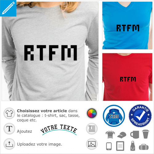 RTFM, read the fucking manual, acronyme geek et dveloppeur  imprimer en ligne.