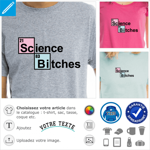 Science bitches, crit avec les lments du tableau priodique Scandium et Bismuth.