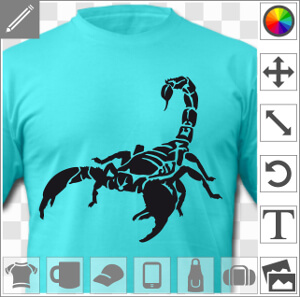 Scorpion une couleur en aplat et découpes à imprimer sur t-shirt tasse ou accessoire.