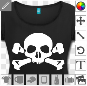 Tête de mort simple stylisée spéciale impression personnalisée.