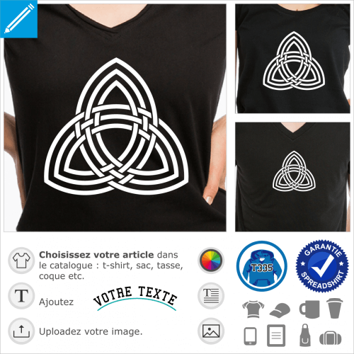 Triquetra  trac triple. Symbole de la mythologie nordique qu'on peut voir trac sur un ct du marteau de Thor, motif viking