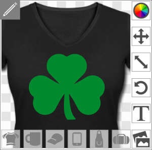 Trèfle emblème de l'Irlande, design une couleur Shamrock et Saint Patrick.
