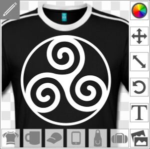 Triskele basique à trois spirales serties dans un cercle fin. Emblème de la Bretagne vectoriel à imprimer en ligne.