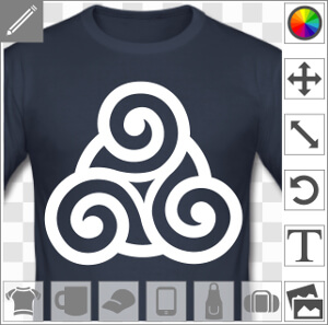 Triskele simple avec cercle central qui renforce le motif à mi course, un design celte et breton.