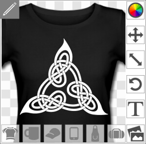 Triangle celte adapté du livre de prières de Lindisfarne, design celtique à trois coins.