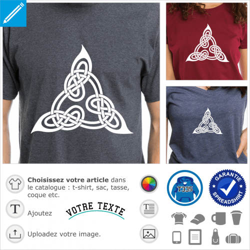 Triangle celte adapt du livre de prires de Lindisfarne, design celtique  trois coins.