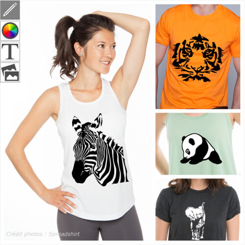 T-shirts animaux sauvages et savane  personnaliser soi-mme et imprimer en ligne.