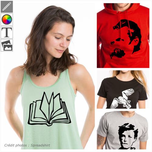 T-shirts culture  personnaliser, designs littrature, crivais, designs culturels.