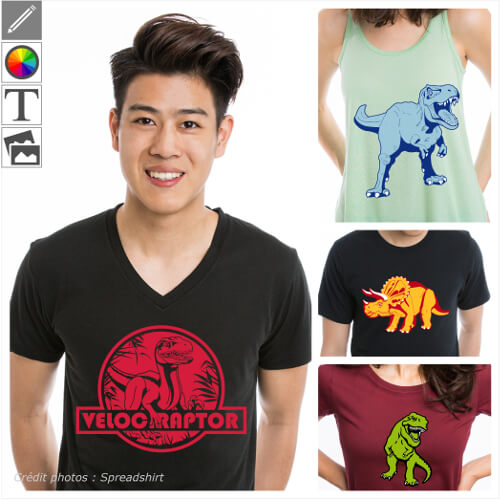 T-shirts dinosaures personnaliss. Crer votre t-shirt dinosaure original avec un dessin de t-rex en format vectoriel spcial impression en ligne.