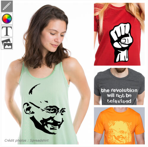 T-shirts histoire personnaliss, personnages historiques et symboles.