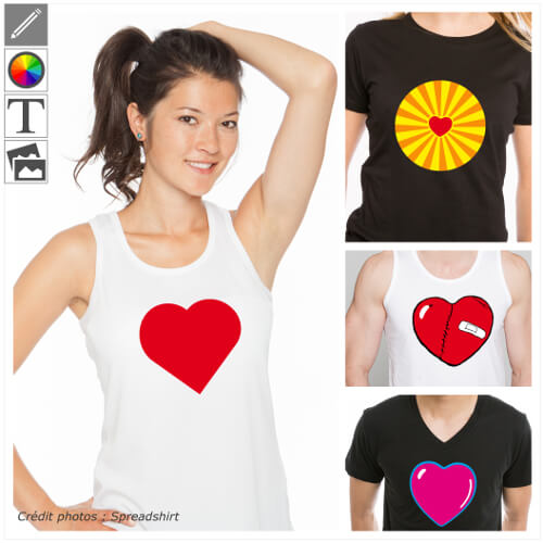 Crer son t-shirt I love personnalis en ligne avec es curs personnalisables en format vectoriel  modifier dans le designer