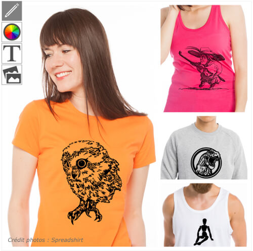 T-shirts dessin personnaliss, motifs art et dessins vectoriels  imprimer en ligne.