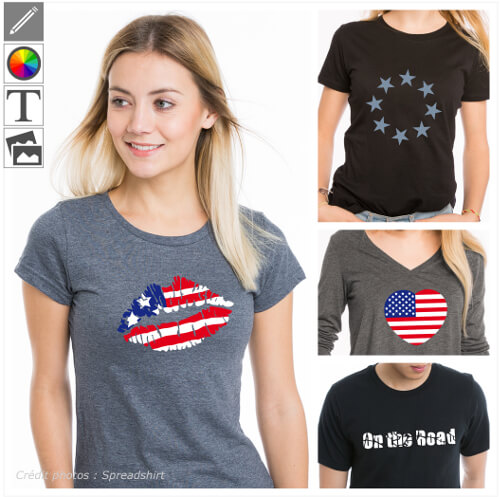 T-shirts usa personnaliss, drapeau amricain et designs US  imprimer en ligne.