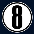 Chiffre 8 dans un cercle opaque, design spécial impression de t-shirt.