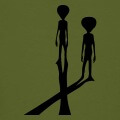 Aliens à contre jour et ombre en X, référence à X files.