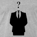 Logo anonymous en costume et point d'interrogation, design transparent et noir  personnaliser.