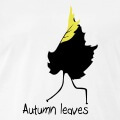 Autumn leaves, calembour visuel avec feuille d'automne qui s'loigne sur ses deux tiges.