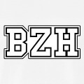 BZH crit en lettres deux couleurs, un motif Bretagne personnalisable.