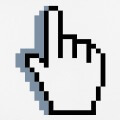 Curseur main dessiné en pixels à personnaliser en ligne.