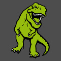 Dinosaure t-rex trois couleurs  imprimer en ligne