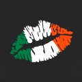 Drapeau Irlandais et bouche, Kiss Irlande, design tricolore.