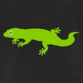 Gecko de profil au corps uni et  l'oeil bicolore  fente verticale.