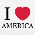 I love America, design simple  personnaliser, dessin en deux couleurs.