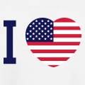 Coeur rond I love América aux couleurs du drapeau américain.