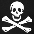 Jolly roger, emblme tte de mort de drapeau pirate.