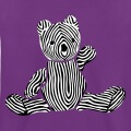 Ourson mignon  rayure dessin assis.