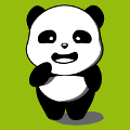 Panda rigolo en style kawaii à personnaliser et imprimer en ligne.