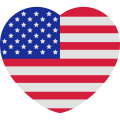 Coeur USA, J'aime l'Amrique, drapeau amricain en forme de cur.