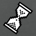 Cursor wait en forme de sablier, motif opaque dessiné en pixels.