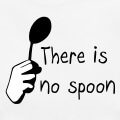 There is no spoon, citation de Matrix et illustration deux couleurs.