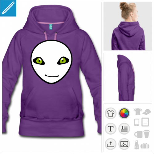 sweat-shirt  capuche extraterrestre  crer en ligne