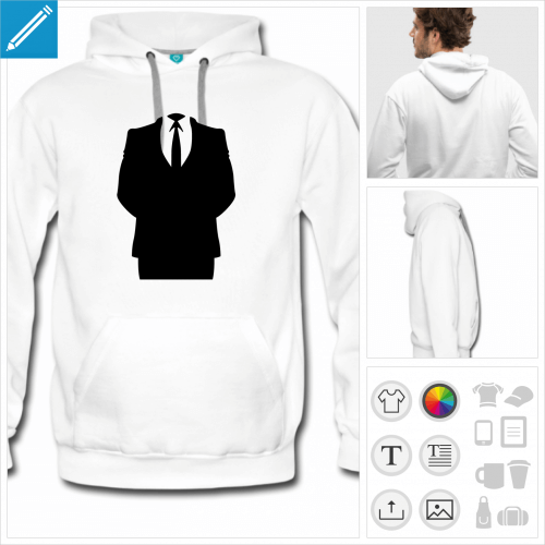 sweat  capuche logo anonymous  imprimer en ligne