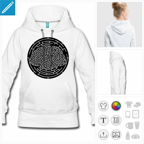 sweat-shirt  capuche cerveau  crer soi-mme