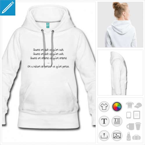 hoodie noir citations drles  imprimer en ligne