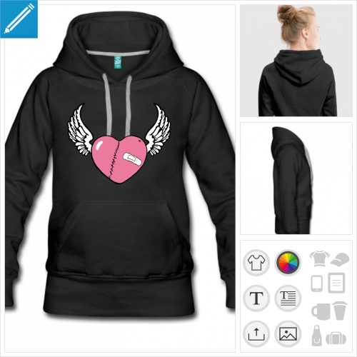 hoodie coeur  crer soi-mme