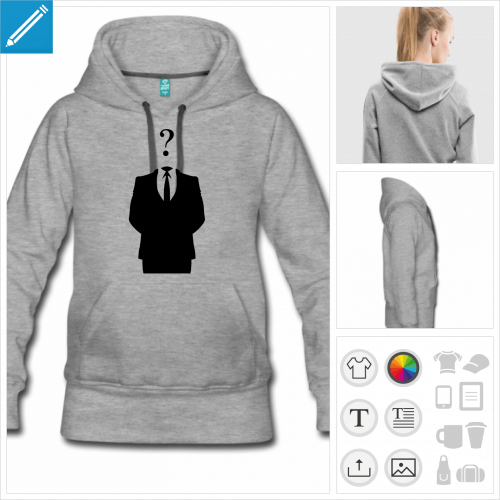 sweat  capuche costume anonymous  imprimer en ligne