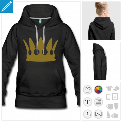 hoodie couronne  imprimer en ligne