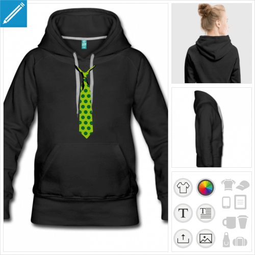 hoodie femme cravate  imprimer en ligne