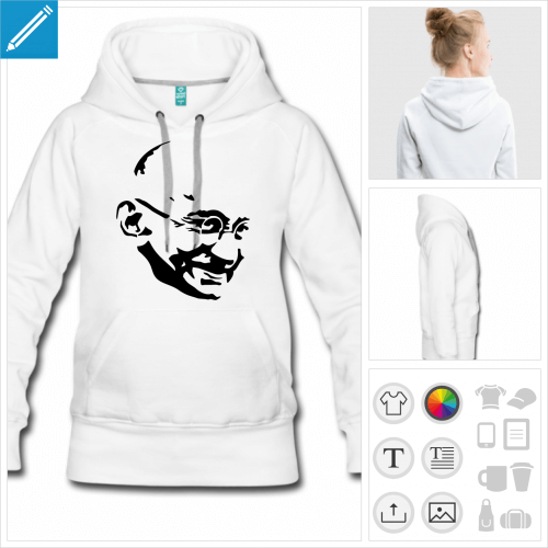 hoodie femme Mahatma Gandhi  crer soi-mme